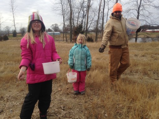 BHM December Prairie Planting 12_7_2019 Brennan Woods _ Evelyn. Naomi. John Brittenham _ by Fred Wooley